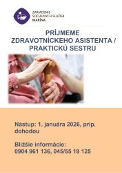Voľné pracovné miesto - zdravotnícky asistent/praktická sestra