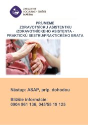 Voľné pracovné miesto - Zdravotnícka asistentka/zdravotnícky asistent - praktická sestra/praktický brat